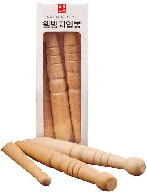 ARUA 웰빙 지압봉 3종세트 마사지봉 경락 괄사 손 발 지압, 단일, 1세트