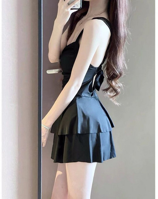 女士泳衣兩件套裝 藍色加外套, 2641黑色 單衣