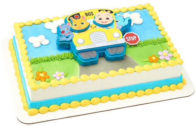 DECOPAC DecoSet CoComelon Ready for Adventure! 케이크 토퍼 조조 새끼 고양이 월리 엘로 퍼즐 직소 4피스 장식 세트 (27978), DECOPAC DecoSet CoComelon Read