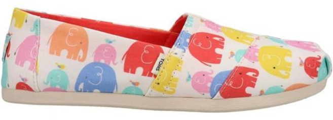 탐스 여성 알파르가타 그래픽 슬립온 플랫 캐주얼 - 멀티 화이트 118284