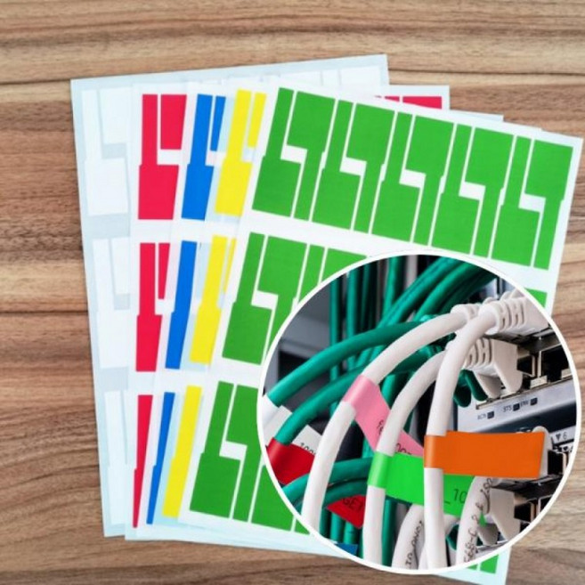 컴퓨터 케이블 전선 코드 정리 라벨 네임택 선 분류 고정, 1개