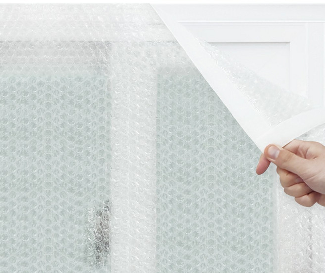 맞춤 단열 뽁뽁이 2겹 5중 창문 베란다 방풍 비닐 흰색벨크로 주문 제작, 폭100cmx10cm, 1개