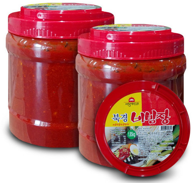 서양푸드 북경 비빔장 1.85kgX2통/국수/냉면/쫄면/대용량/양념장/비빔국수/아이스포장, 2개, 1.85kg