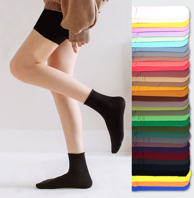 코욜하우키 [5개 세트] 여자 스타킹 양말 무압박 돌돌이 골지 임산부 여성 발목양말
