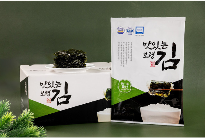 맛있는 보령김 대천김 식탁 도시락 전장 파래 재래 사각김밥 5g 명품 김밥 광천 선물세트, 1개