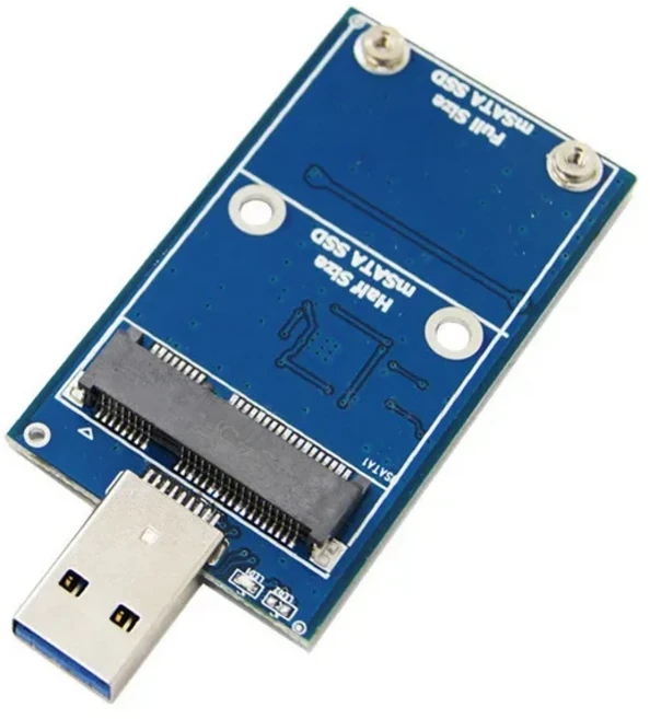 SSD 케이스 mSATA-USB 3.0 하드 드라이브 어댑터 외부 솔리드 스테이트 디스크는 30*30/50 지원합니다, 02 Blue