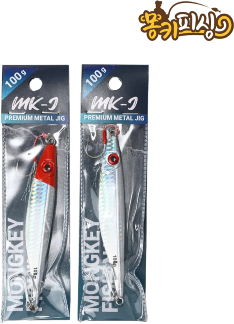 몽키피싱 메탈지그 80g 100g 120g 150g 삼치 농어 방어 부시리 빅게임, 레드헤드, 1개