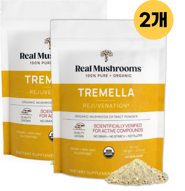 흰목이버섯 효소분해 추출물 가루 트리멜라 Tremella 1000mg 60g 2봉지