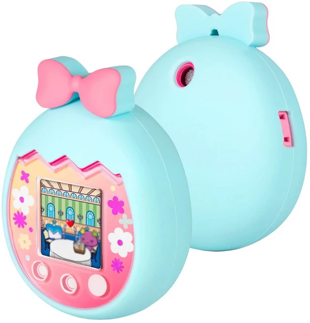 다마고치 픽스용 보호 케이스 충격 방지 및 스크래치 방지 실리콘 케이스 귀여운 모양의 게임 콘솔 보호, 01 파란색