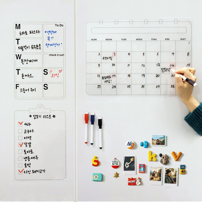 범블랑 붙이는 냉장고 메모보드 3종 세트+보드마카