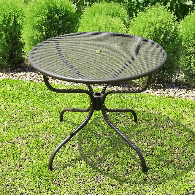 스틸망 850 야외 테이블 카페 커피숍 테라스 인테리어 철재 정원 원형 업소 매장, 그레이