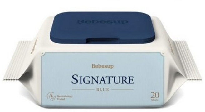 베베숲 시그니처 블루 유아물티슈 캡형 75평량, 75g, 20매, 6개