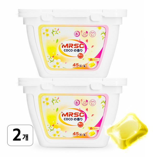MRSC 울트라클린 초고농축 올인원 캡슐세제 코코퍼퓸, 45개입, 2개