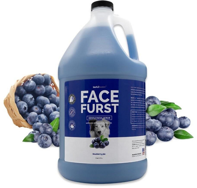 Bark2Basics Face Furst 스크럽 애견 샴푸 | 3.8L(1갤런) 얼굴 부위를 각질 제거 및 부드럽게 클렌징 눈물 얼룩 제거 불순물 및 죽은 피부 세포 세척
