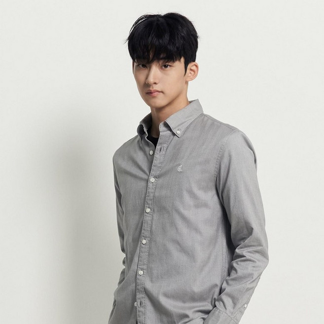 [백화점 정품] 빈폴 멘 [FW25]브러쉬드 헤링본 셔츠 - 그레이 :BC5964C223