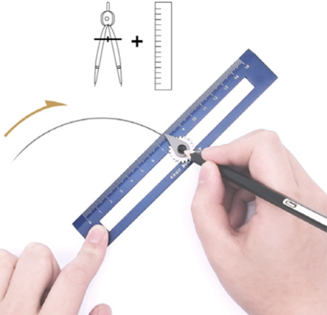 다스몰 일체형 직자 콤파스 컴퍼스, 핑크