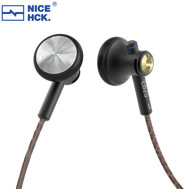Nicehck EB2S 유선 오픈형 이어폰 하이파이, 블랙 3.5mm J045
