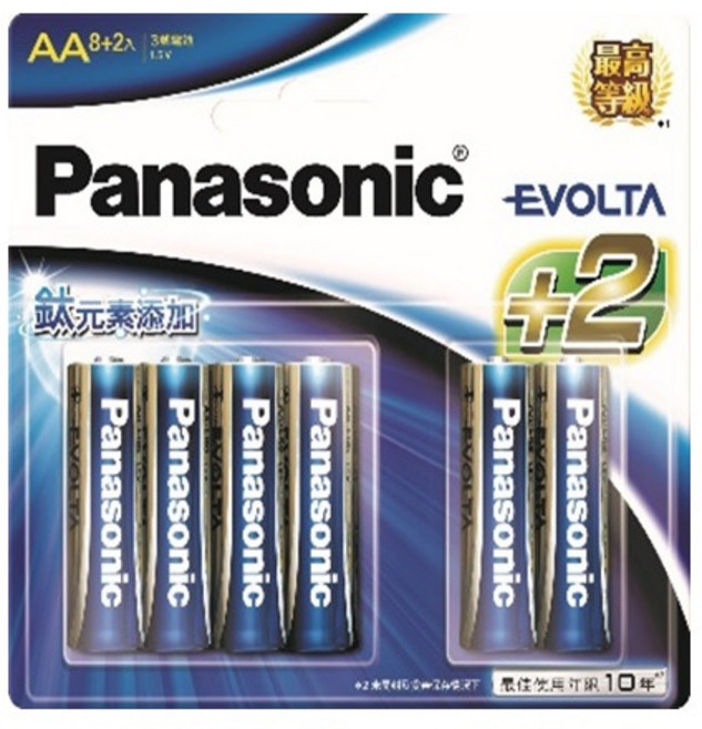 Panasonic 國際牌 鈦元素鹼性電池 3號 (8+2入) (4+2入), 1個, 8+2入