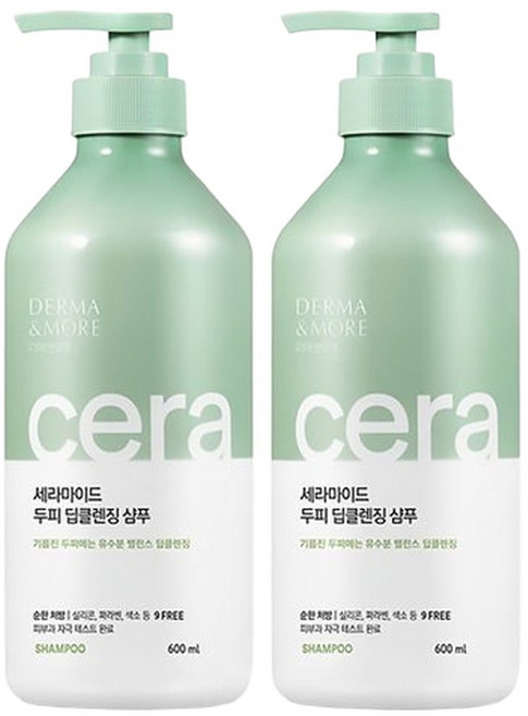 애경 더마앤모어 세라마이드 샴푸 600mlx2개, 2개, 600ml