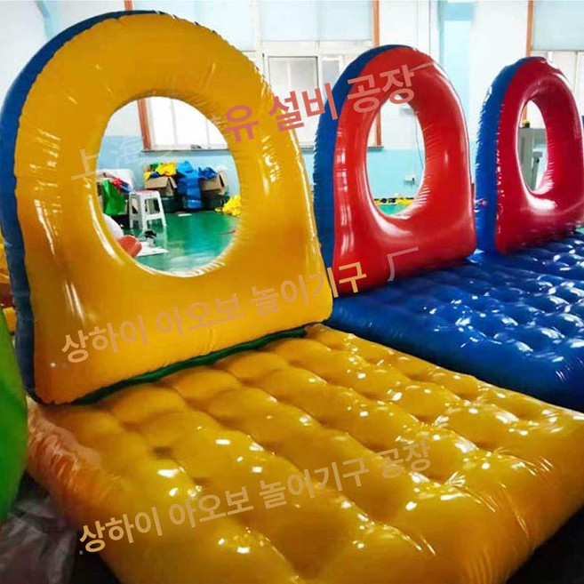 에어사다리 놀이기구 징검다리 두꺼운 삼각사다리 대회, 1개, 두꺼운 물고기 도약 용문 2x1.5m