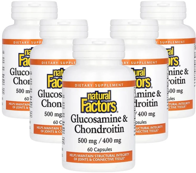 네츄럴팩터스 글루코사민 & 콘드로이틴 60캡슐, 5개, 60정 - 쿠팡
