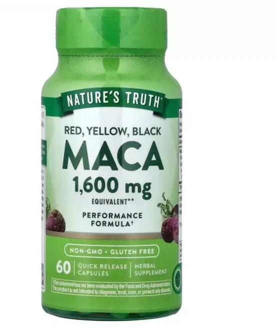 네이처스 Truth 레드 옐로우 블랙 마카 1600mg 60 quick release 캡슐, 1개, 60정 - 쿠팡