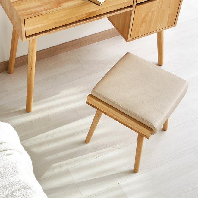 나인홈 제인 원목 스툴 협탁 겸용 화장대 보조의자, 1개, 내추럴