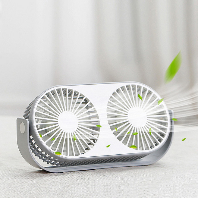 일상잡화 탁상형 듀얼 USB 선풍기, AQ-20, 그린