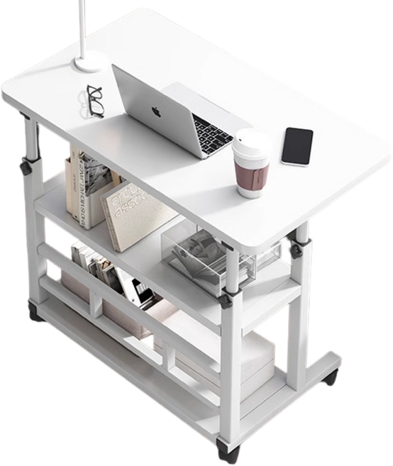 升降電腦桌 可移動辦公桌, 白色