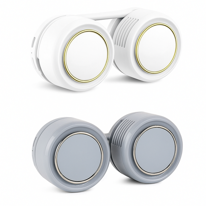 [최고마켓] 1+1 정말 가벼운 시원한 접이식 넥선풍기 USB충전 초소형 강력냉각 목 휴대용 써큘레이터, 클린화이트+민트그레이