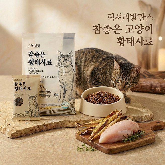럭셔리발란스 참좋은 고양이 황태사료, 1개, 1kg, 가수분해닭