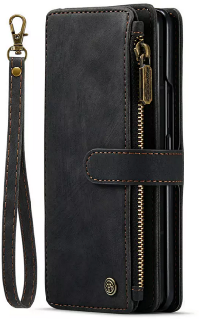 오마이 투블럭 핸드 스트랩 가죽 카드 지갑 갤럭시Z폴드7 케이스 SM-F966N