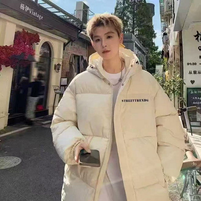 寬鬆連帽加厚保暖棉衣外套男款冬季短版麵包服