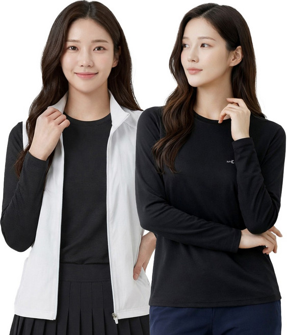 아소트 프리미엄 스포츠 골프 이너웨어 자외선차단 UV 쿨링 여성 라운드 티셔츠