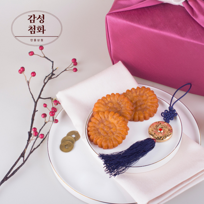 감성첨화 국내산 찹쌀 수제 꿀 약과 선물세트, 15개, 40g