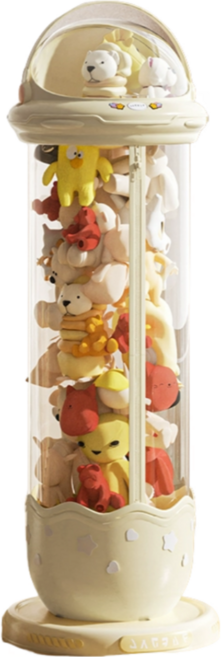 Dorich 지퍼형 투명 원통 인형 보관함 대형 장난감 정리함 수납함, 1개, 화이트