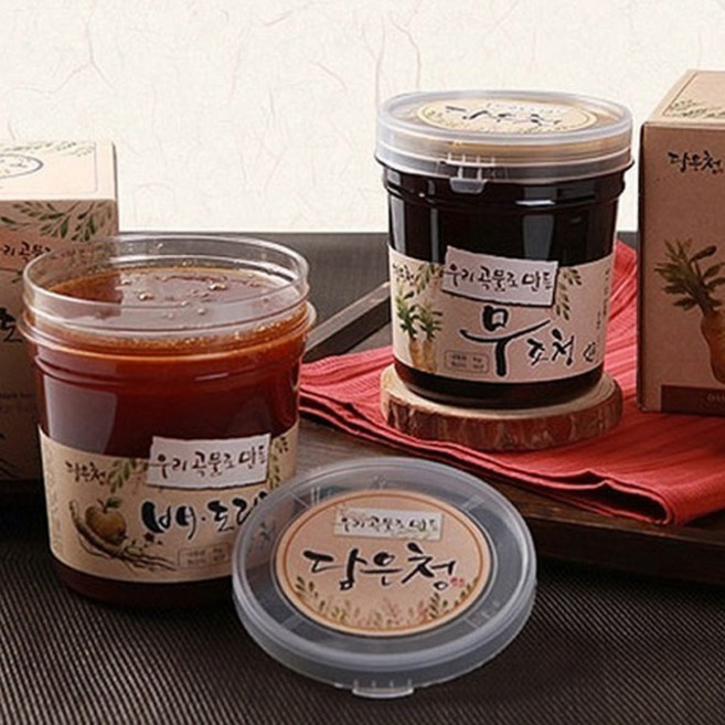 국산 떠먹는 수제 배도라지청 약도라지청 무조청 엑기스 진액 농축액 1kg 성인 아기, 1개