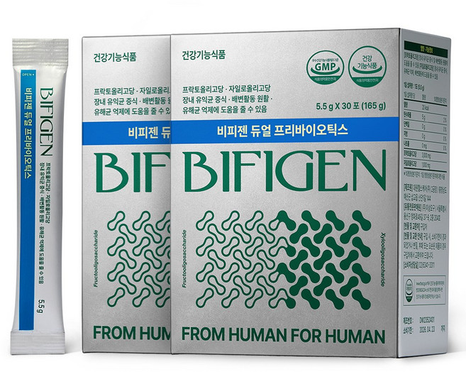비피젠 듀얼 프리바이오틱스 2중 기능성 장내 유익균, 2박스, 30회분