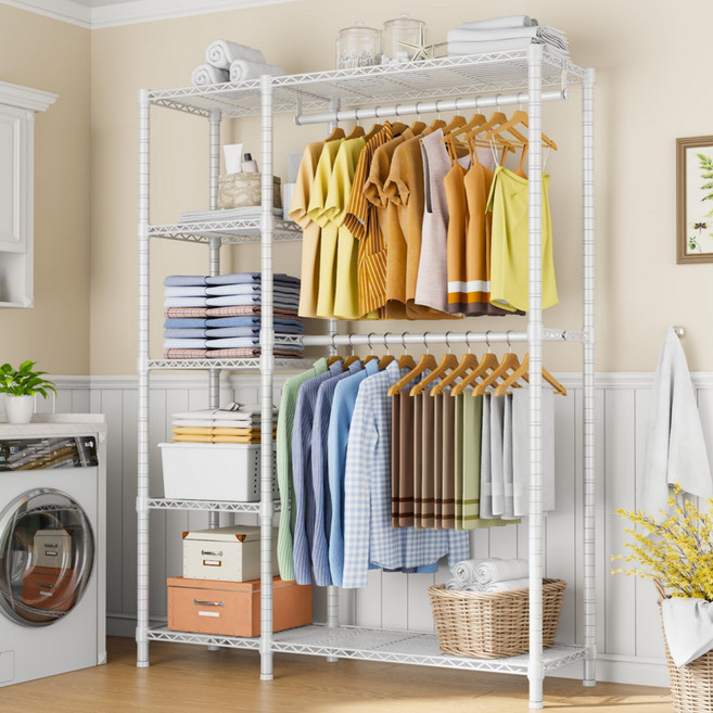 라온프리 메탈 드레스룸 시스템 행거, 화이트