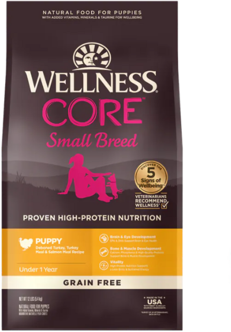 WELLNESS CORE 幼犬 無穀新鮮火雞肉 小型犬飼料, 5.4kg, 1個, no this value