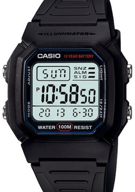 【富安鐘錶】台灣卡西歐公司貨CASIO 10Year黑武士電子錶 W-800H-1A 一年保固
