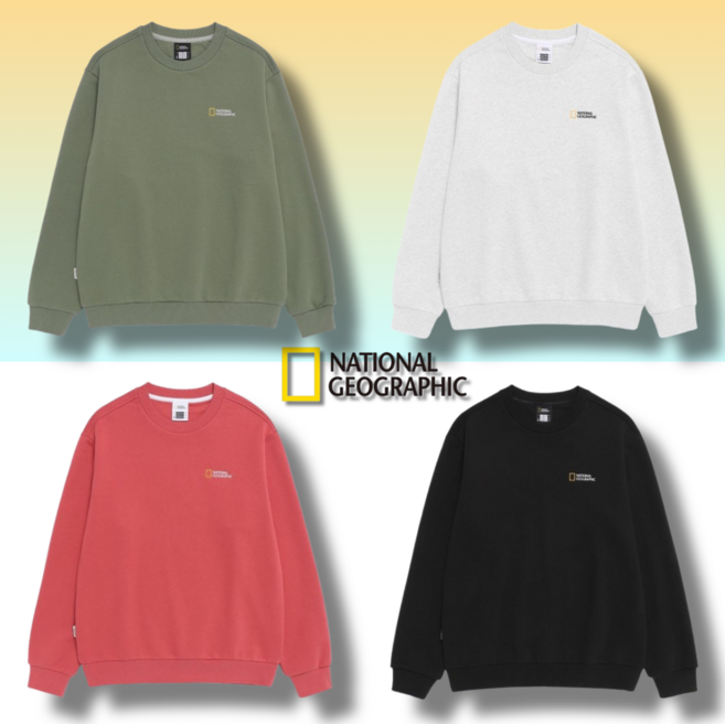 국내매장정품 내셔널지오그래픽 남성맨투맨 여성맨투맨 긴팔티셔츠 특가세일 라운드티셔츠 골프티셔츠 남녀공용 남자 여자 빅사이즈 캐주얼 레귤러핏 NATIONAL GEOGRAPHIC