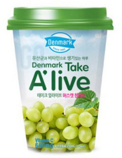덴마크 테이크 얼라이브 머스캣 청포도, 250ml, 24개