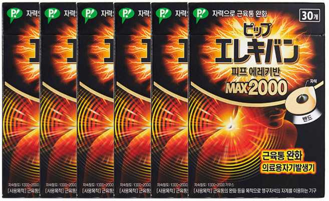 오늘출발 동국제약 동전파스 자석파스 에레키반 MAX 2000 의료용 자석파스 일본 자석파스 동전자석파스 근육통완화, 6개, 30개입