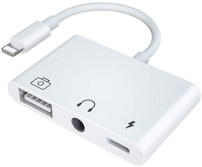 슈퍼 OTG 아이폰 아이패드 USB 젠더 유선랜 HDMI 미러링 외장하드 SSD 허브 사진 동영상 디카 파일 백업 오인페 악기 마스터 키보드 개러지 밴드, 8핀_A3_USB+AUX+충전_SSD/오인페/DAC