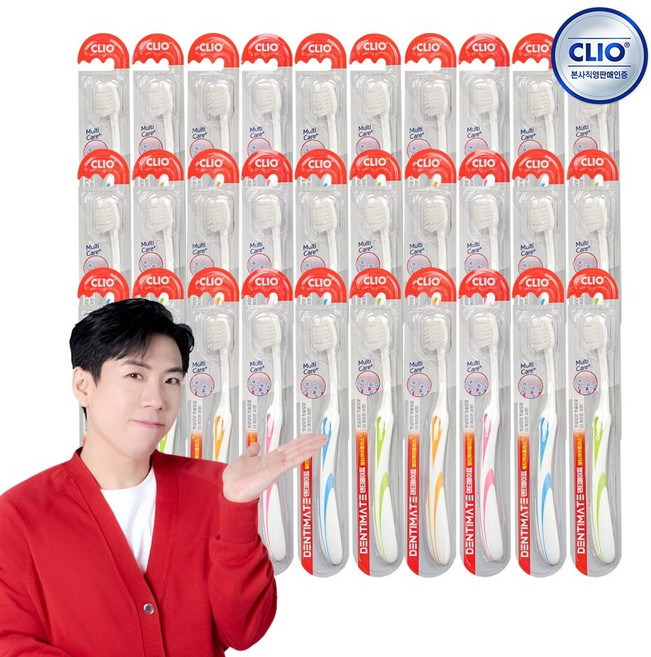 크리오 덴티메이트 멀티케어 플러스 초극세모 칫솔 30p 세트, 30개입, 1개