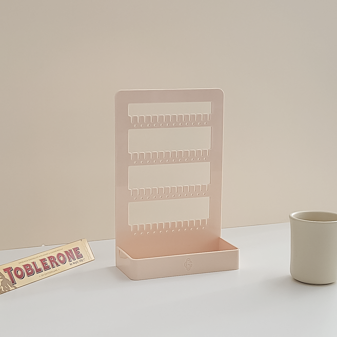 걸링 올인원 귀걸이 진열대 거치대 악세사리보관함, 핑크, 1개