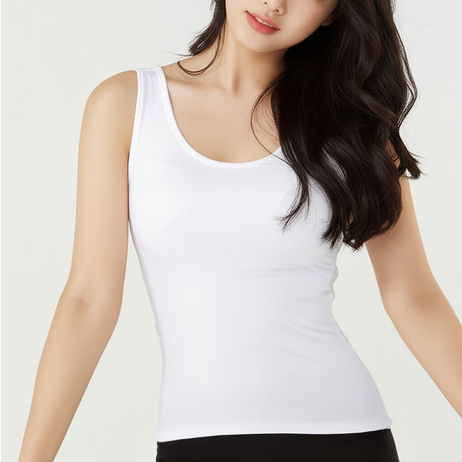 미미캐츠 국산 풍기 인견 캡내장 달라 붙지 않는 여성 나시 브라런닝 1매 R-9355