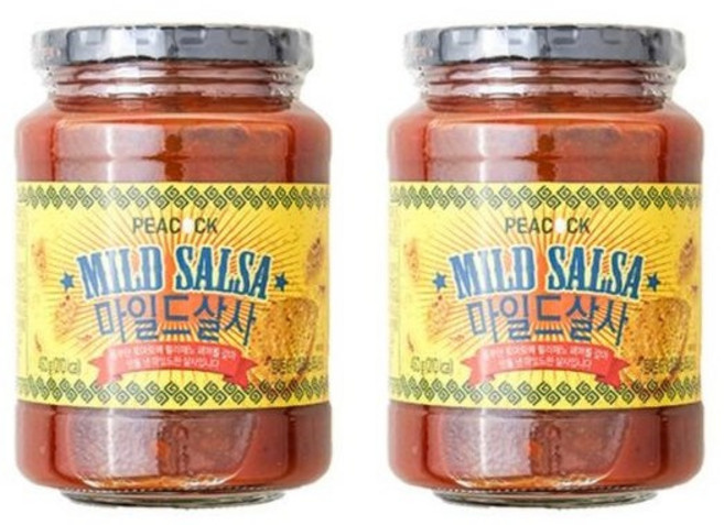피코크 마일드한 풍미 지닌 매콤한 살사소스 마일드 살사소스 450g, 2개