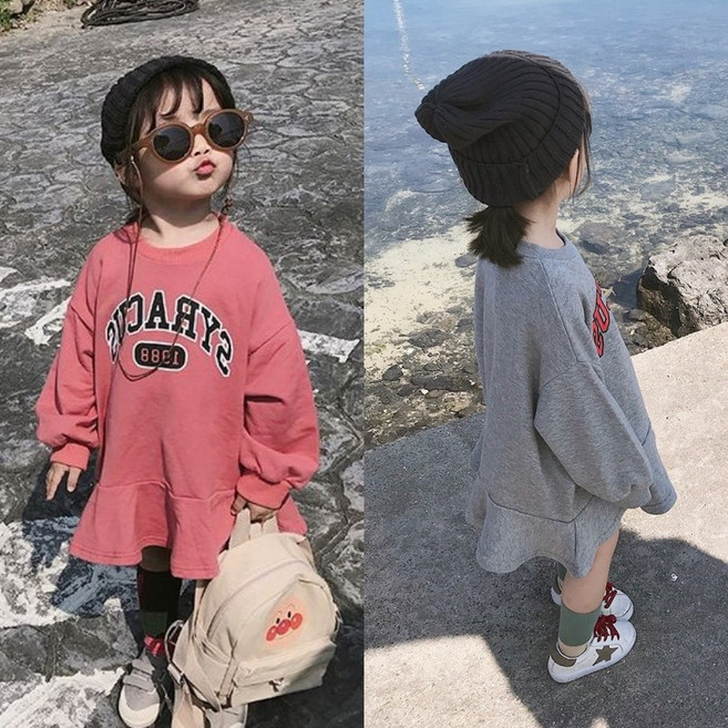 삐삐네옷가게 여아 키즈 슈이미니 맨투맨 롱티 원피스